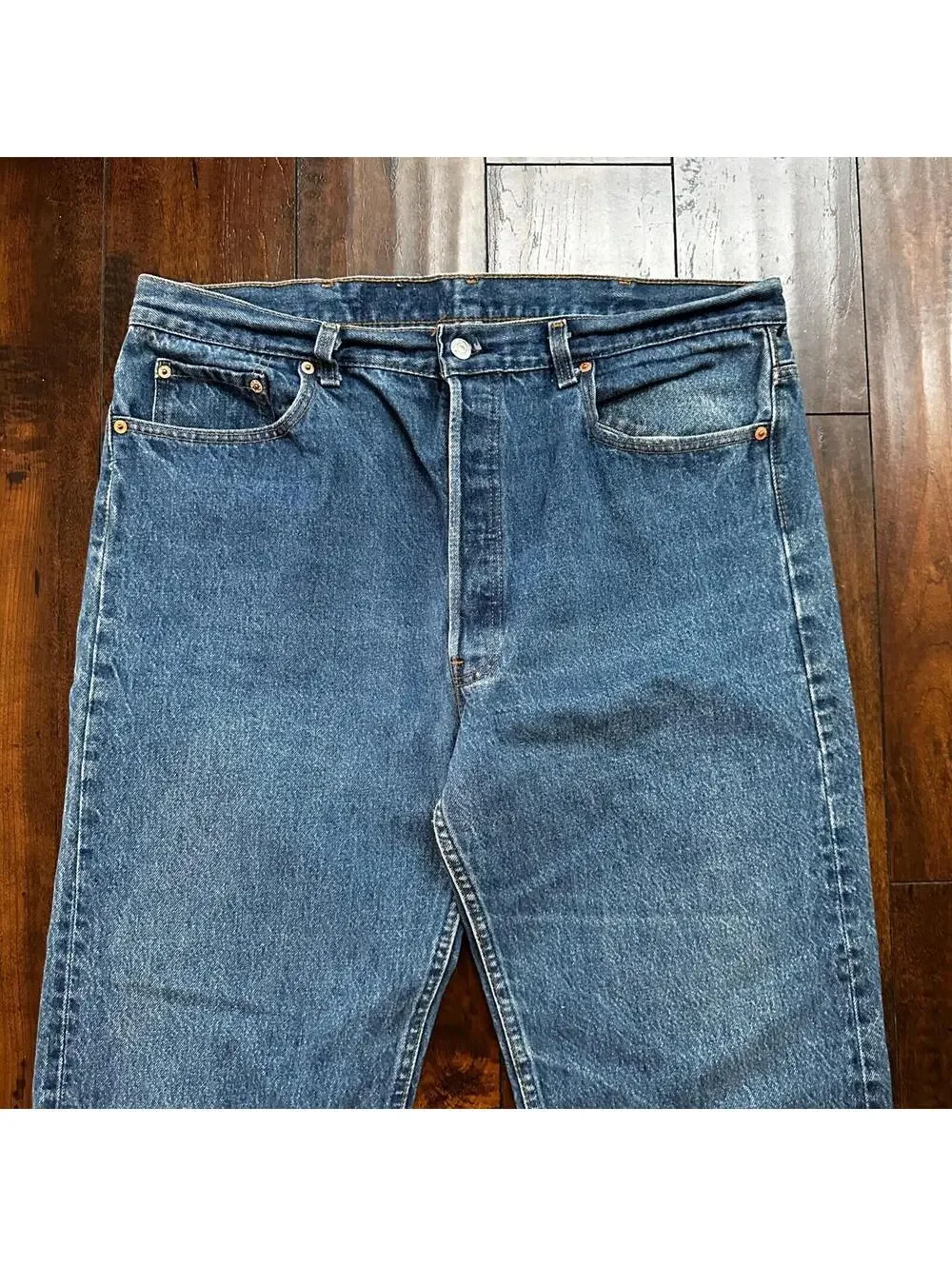 VTG 90s Levis 501 Button Fly 40x36 USA Tag Jeans Straight Wash Blue XX Act 36x32